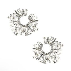 8 Other Reasons Stone Burst Statement Earrings in Silver
